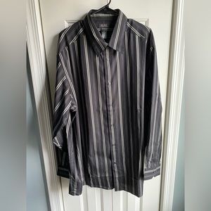 Axcess Mens Black Striped Long Sleeve Button Down Shirt Size 3X NWT